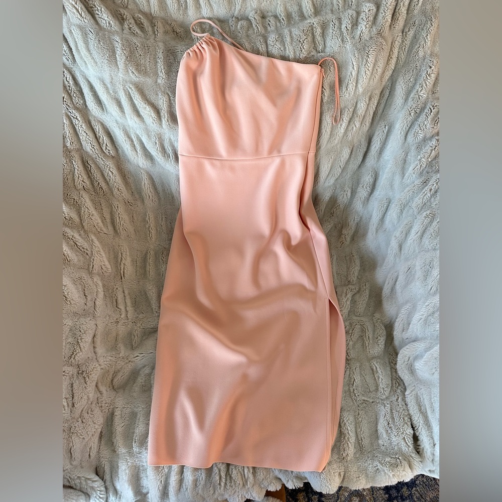 Harvey Nicholas light pink/ peach midi dress size 8